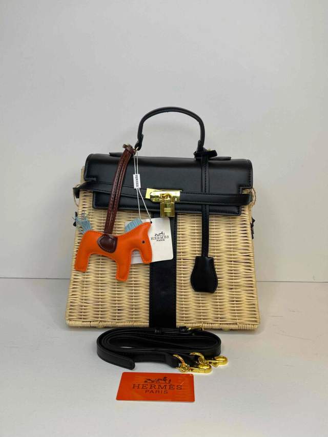 کیف HERMES حصیری مشکی