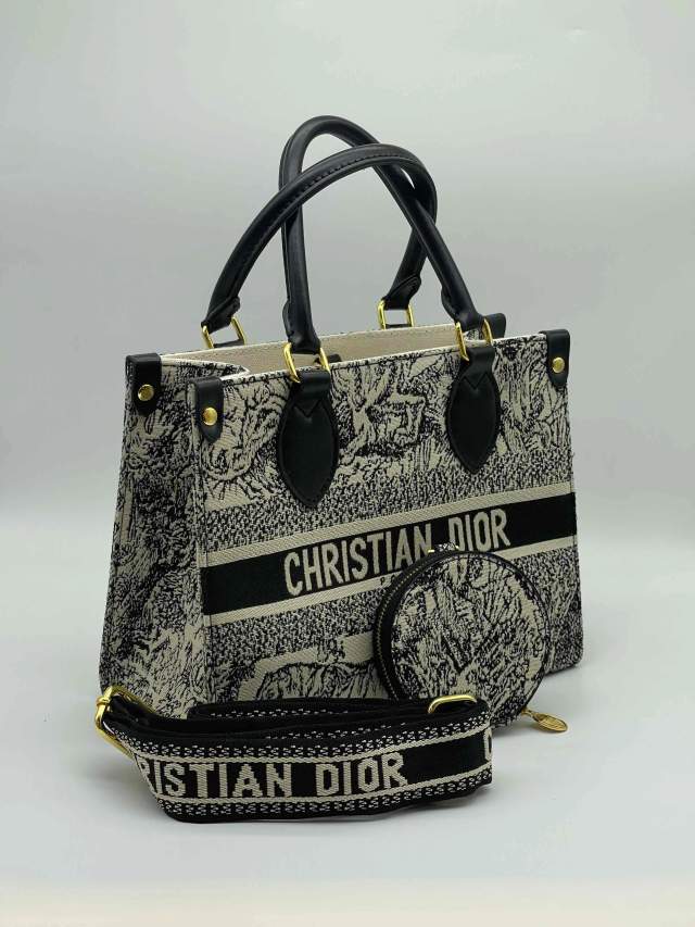 کیف DIOR دستی طرح جنگل-مشکی